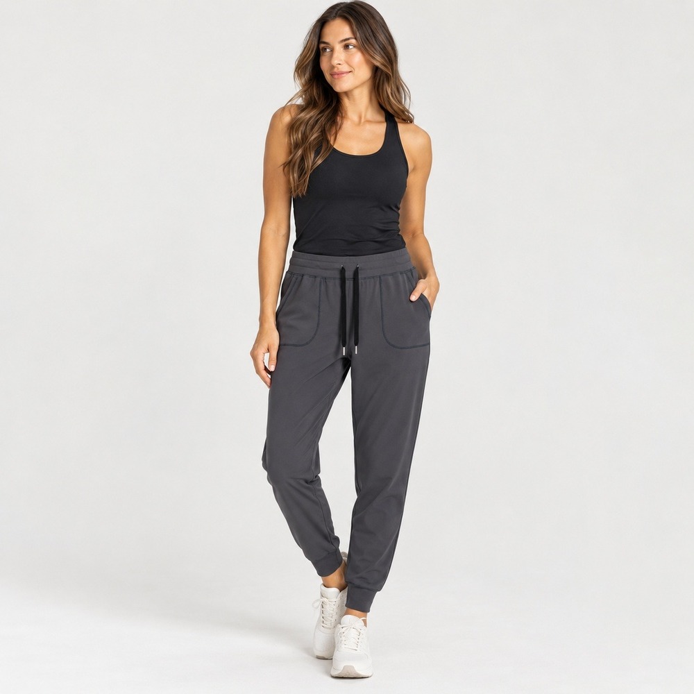 Zyia Active Womens Everyday Joggers Charcoal Gray Stretch Pockets Size Medium